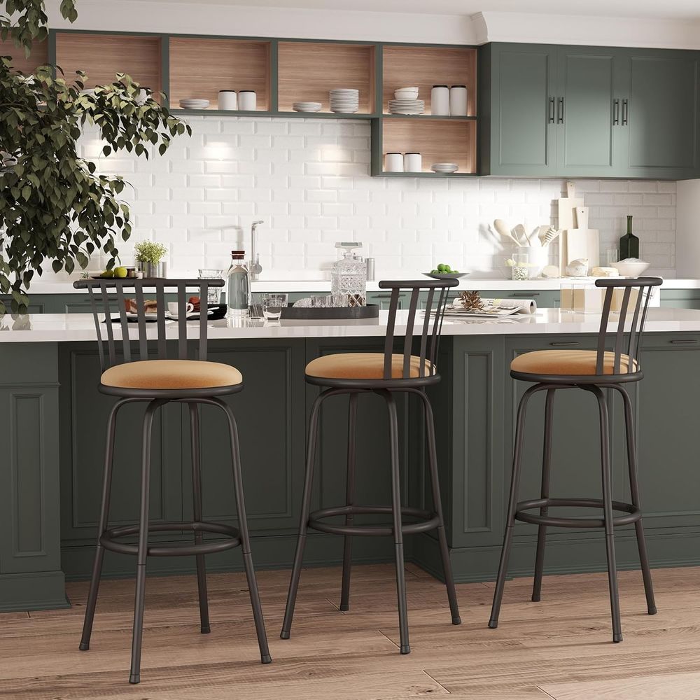Home Bar Stools - Dining Barstool with 360-Degree Swivel, Comortable