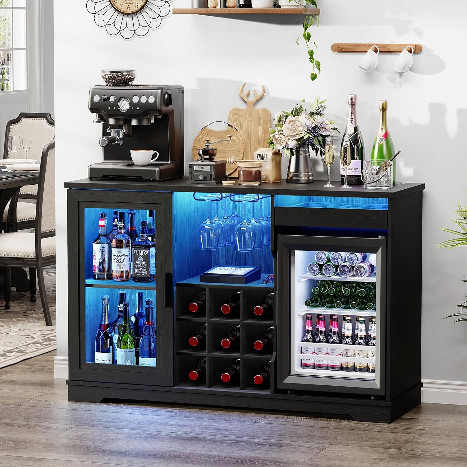 Home Bar And Fridge - Coffee Bar Cabinet with Fridge, Large