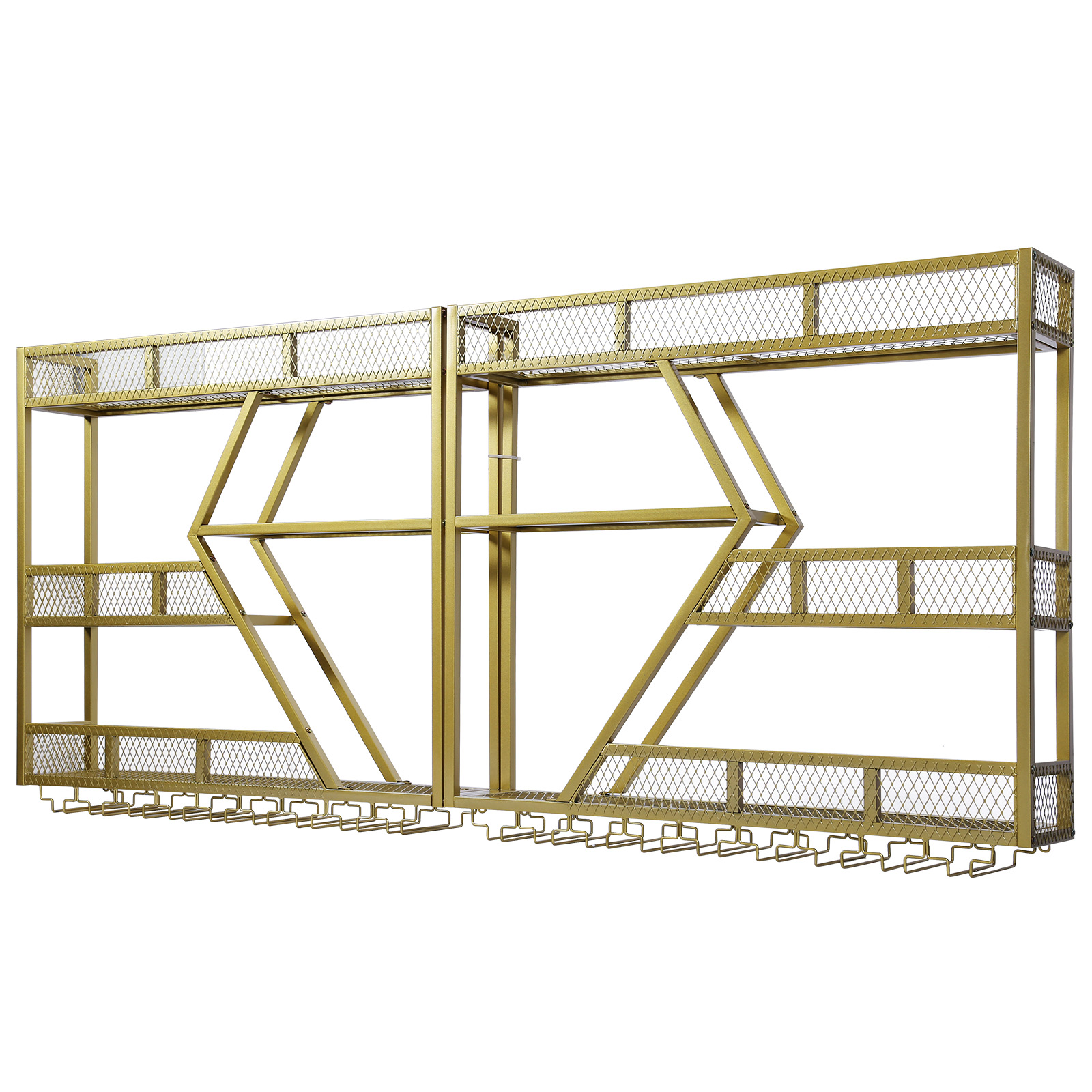 Home Bar And Cabinet - Metal Wine Bottles Storage Display Storage