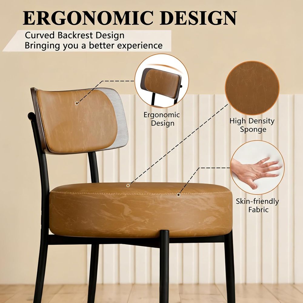 Brown Bar Stools Set o 3, Leat - Home Bar Stools reseña y precio
