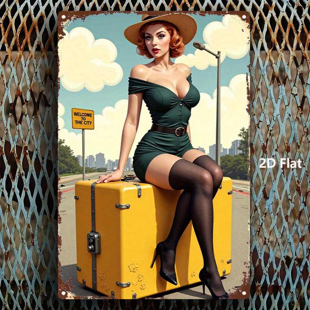 Vintage Beauty with Suitcase M - Home Bar Cafe reseña y precio