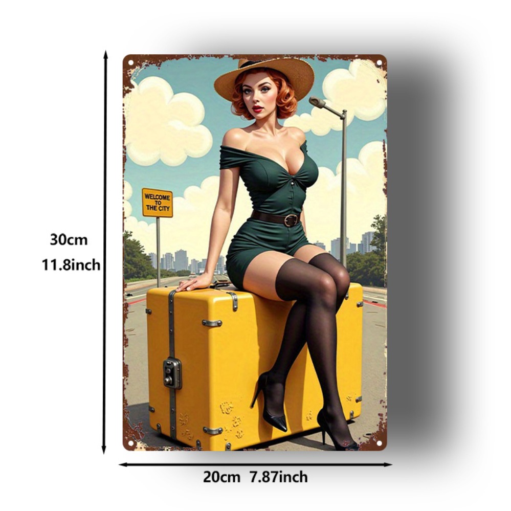 Vintage Beauty with Suitcase M - Home Bar Cafe reseña y precio