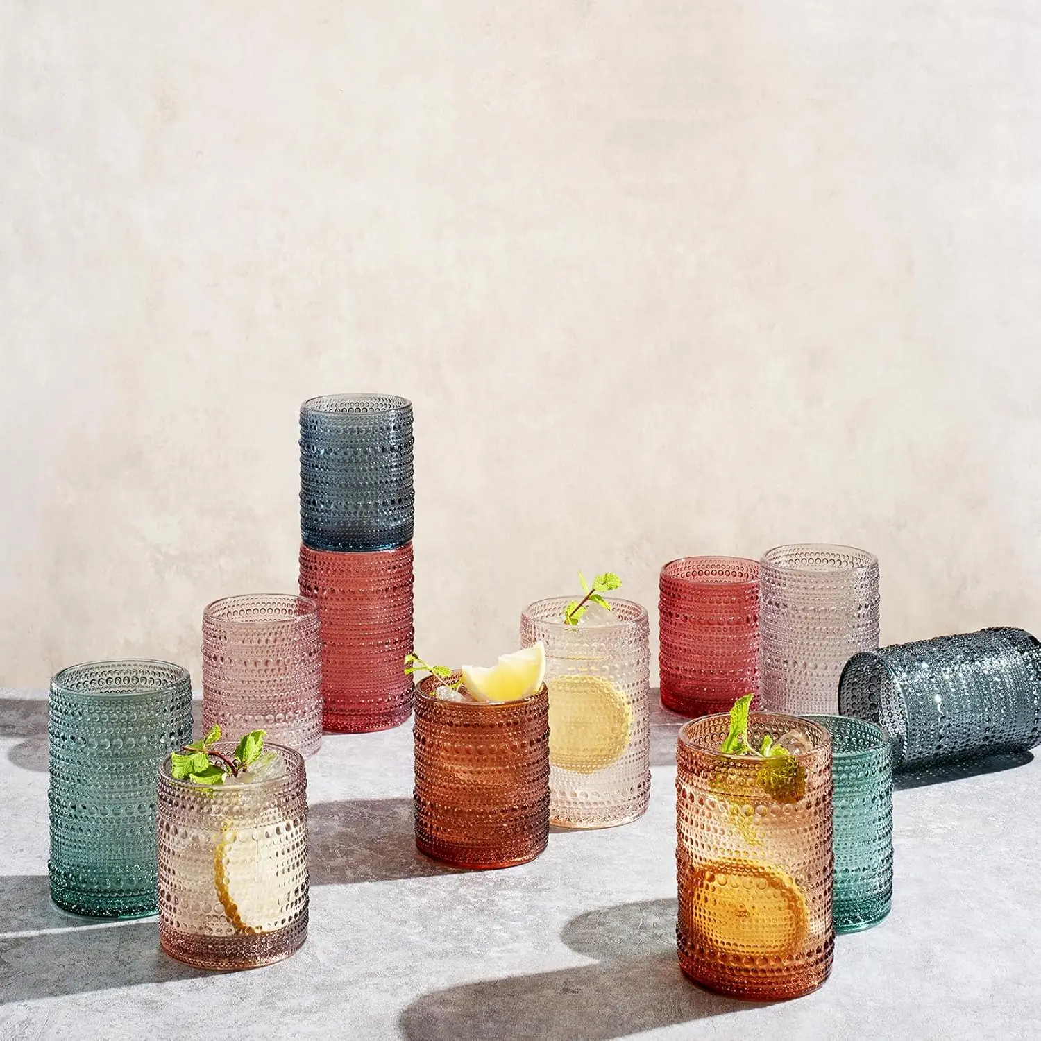 Hobnail Beaded Highball Drinki - Old Fashioned Glass reseña y precio