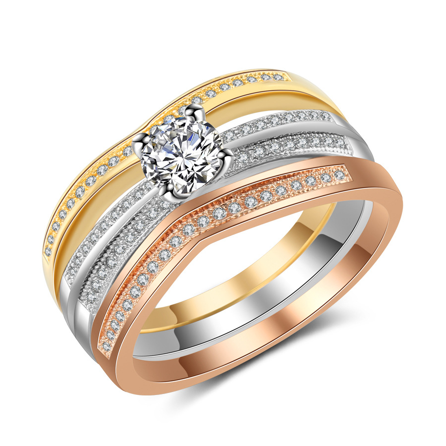 18K Multi Gold Ring 3pc Set fo - Bar Cart Gold reseña y precio