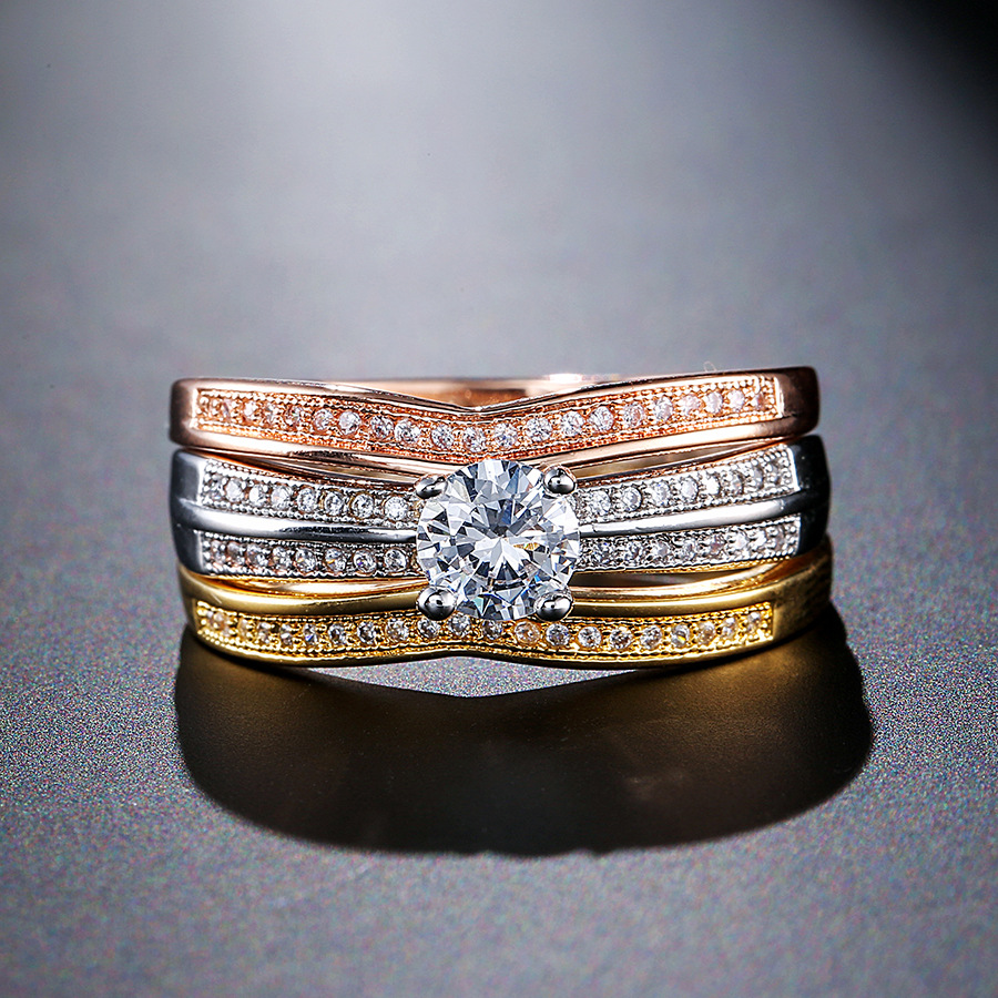 18K Multi Gold Ring 3pc Set fo - Bar Cart Gold reseña y precio