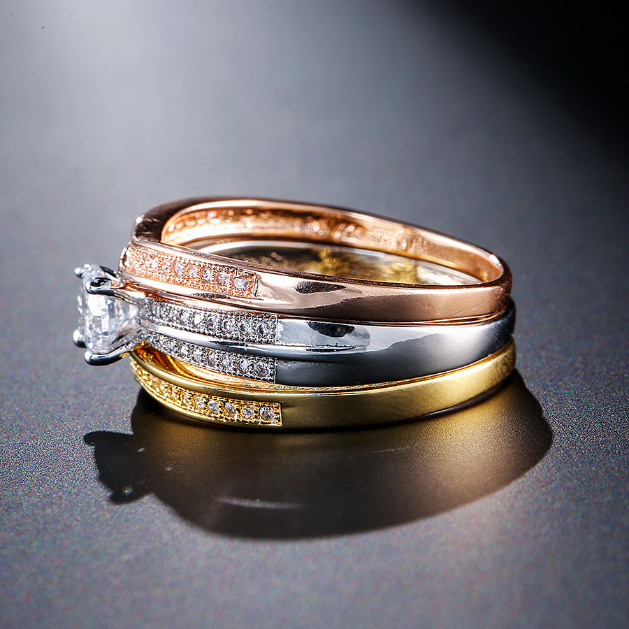 18K Multi Gold Ring 3pc Set fo - Bar Cart Gold reseña y precio