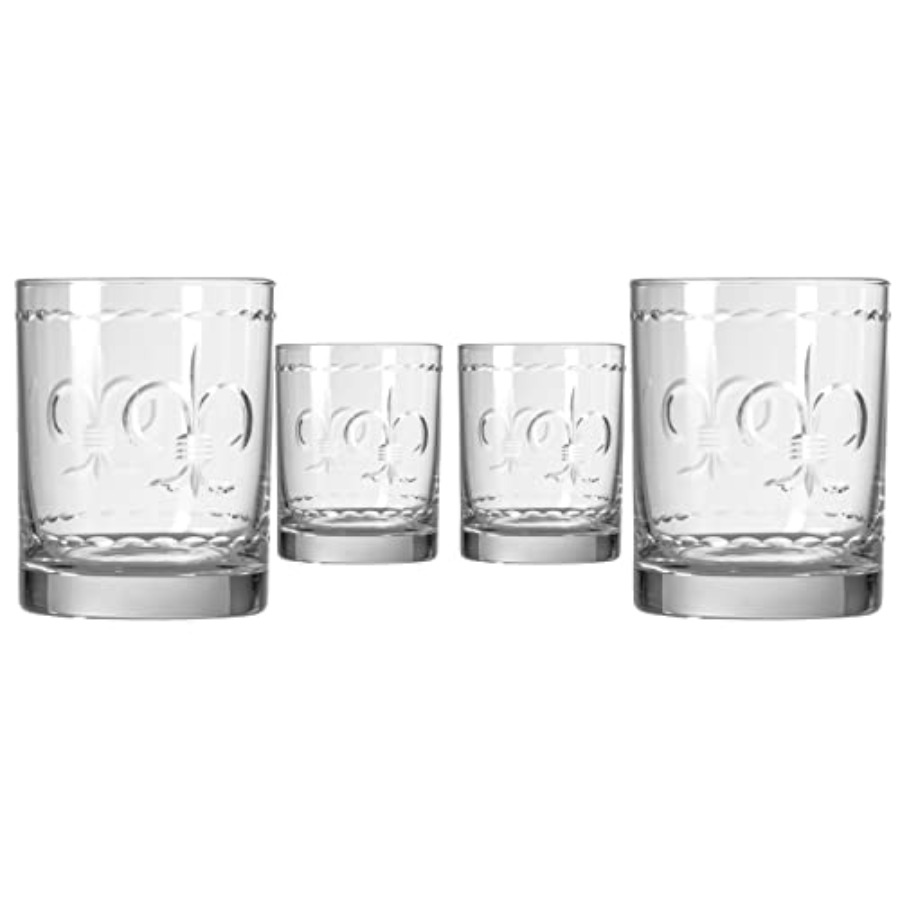 Fleur De Lis Double Old Fashio - Old Fashioned Glass reseña y precio
