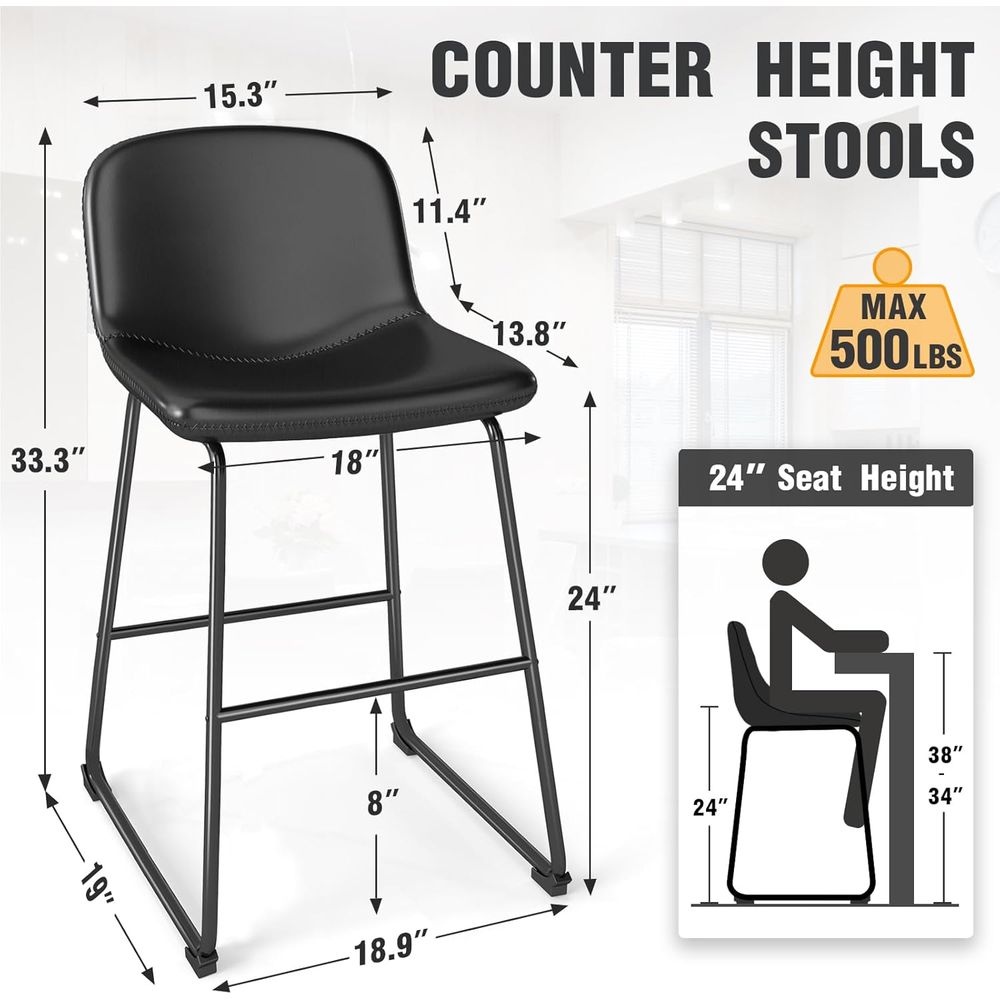 4-Piece Leather Dining Chairs  - Home Bar And Counter reseña y precio