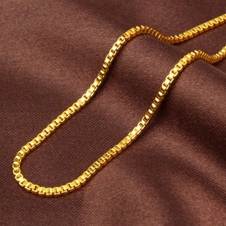 AU999 Box Chain Necklace Women - Bar Cart Gold reseña y precio