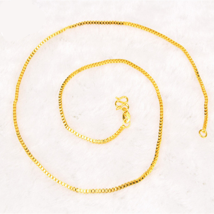 AU999 Box Chain Necklace Women - Bar Cart Gold reseña y precio