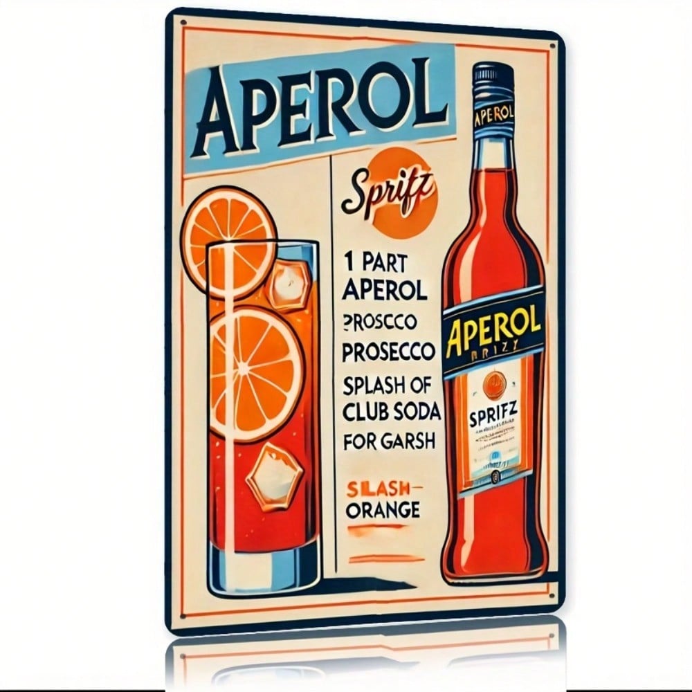 Vintage Aperol Spritz Metal Si - Home Bar Cafe reseña y precio