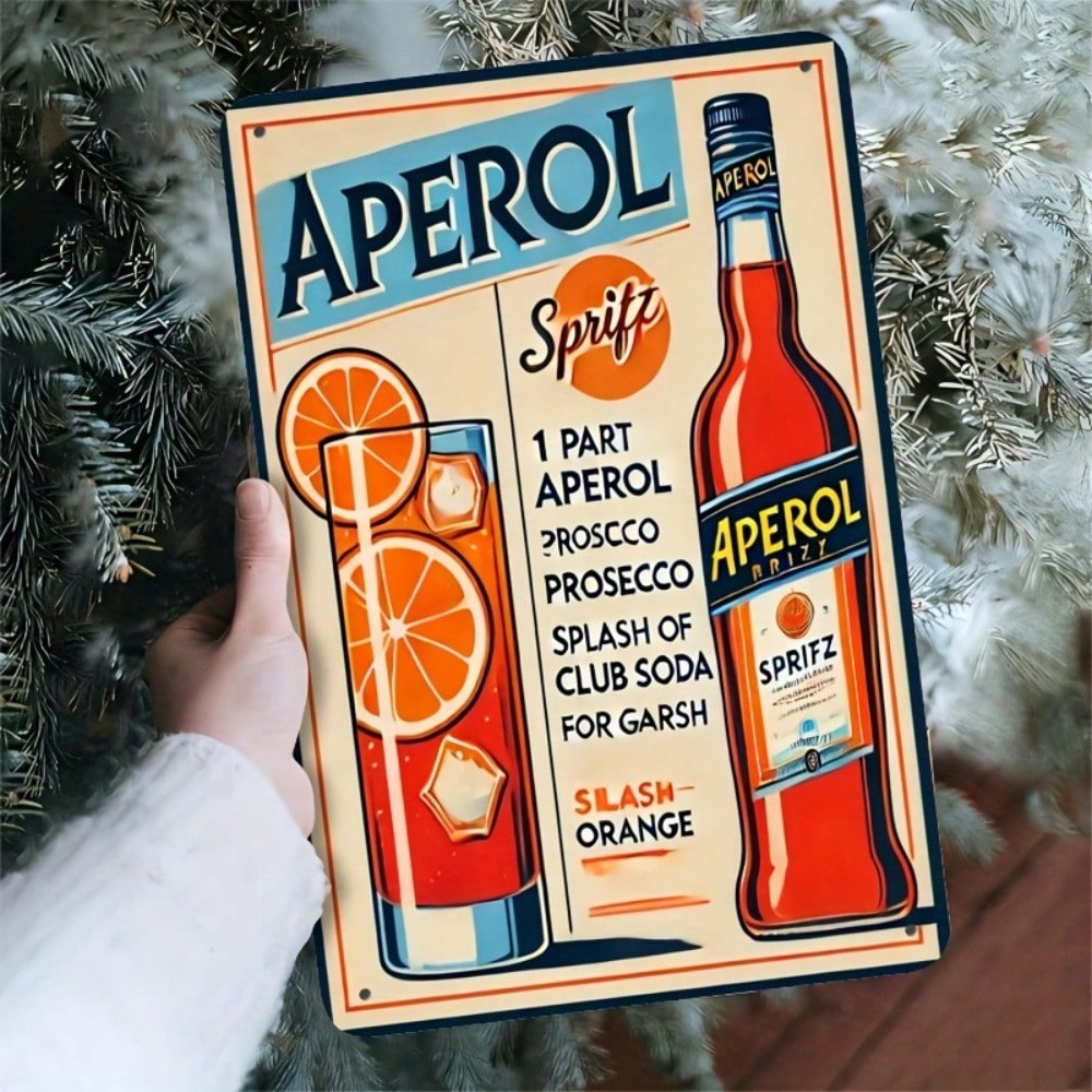 Vintage Aperol Spritz Metal Si - Home Bar Cafe reseña y precio
