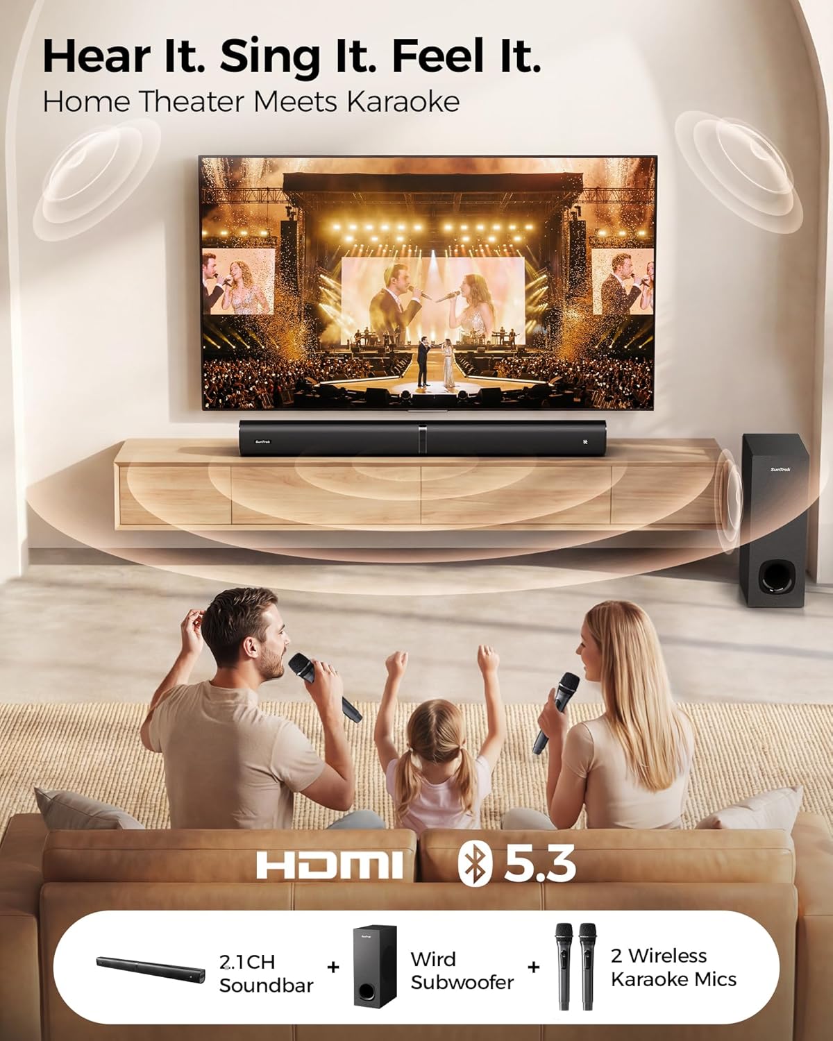 Soundbar with Subwoofer for TV - Home Bar And Theater reseña y precio