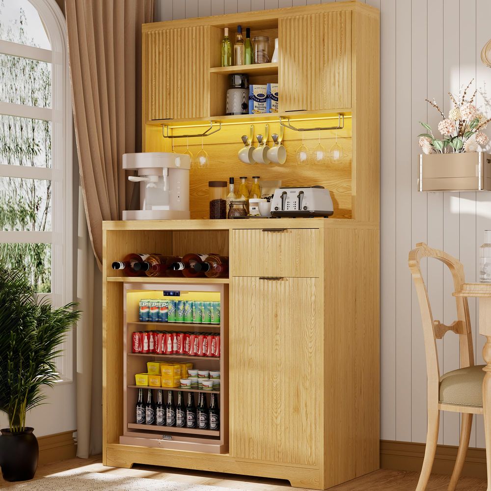 Coffee Bar Cabinet with Mini F - Home Bar And Fridge reseña y precio