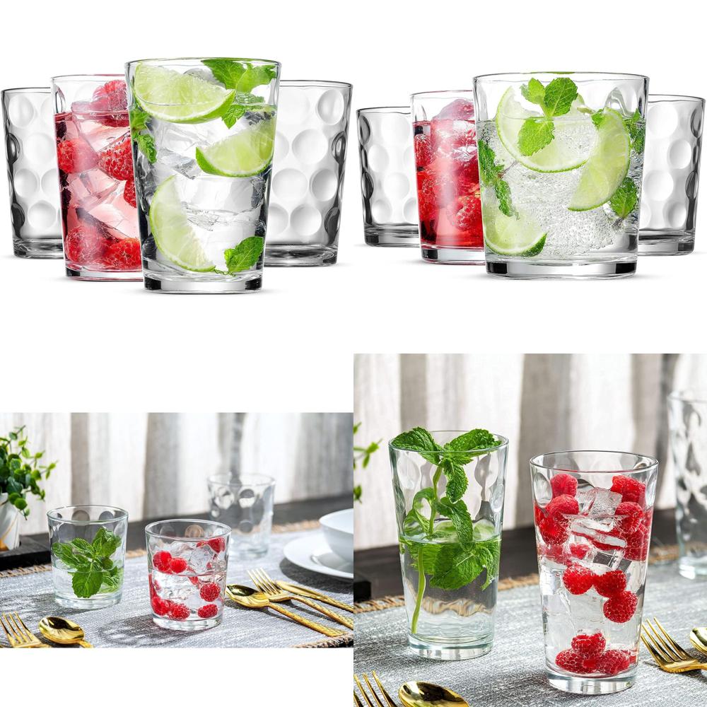 12-Piece Elegant Stackable Gla - Highball Glass Set reseña y precio