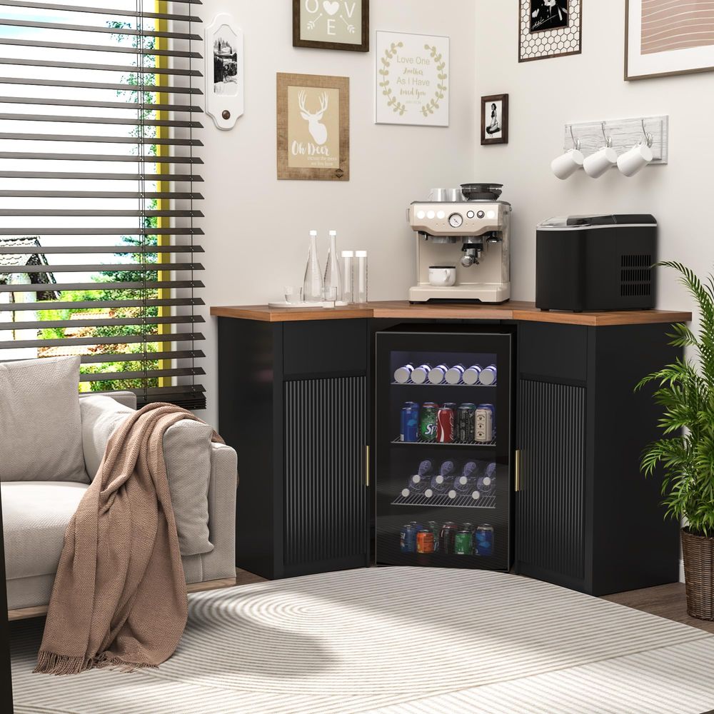Corner Bar Cabinet with Fridge - Home Bar And Fridge reseña y precio
