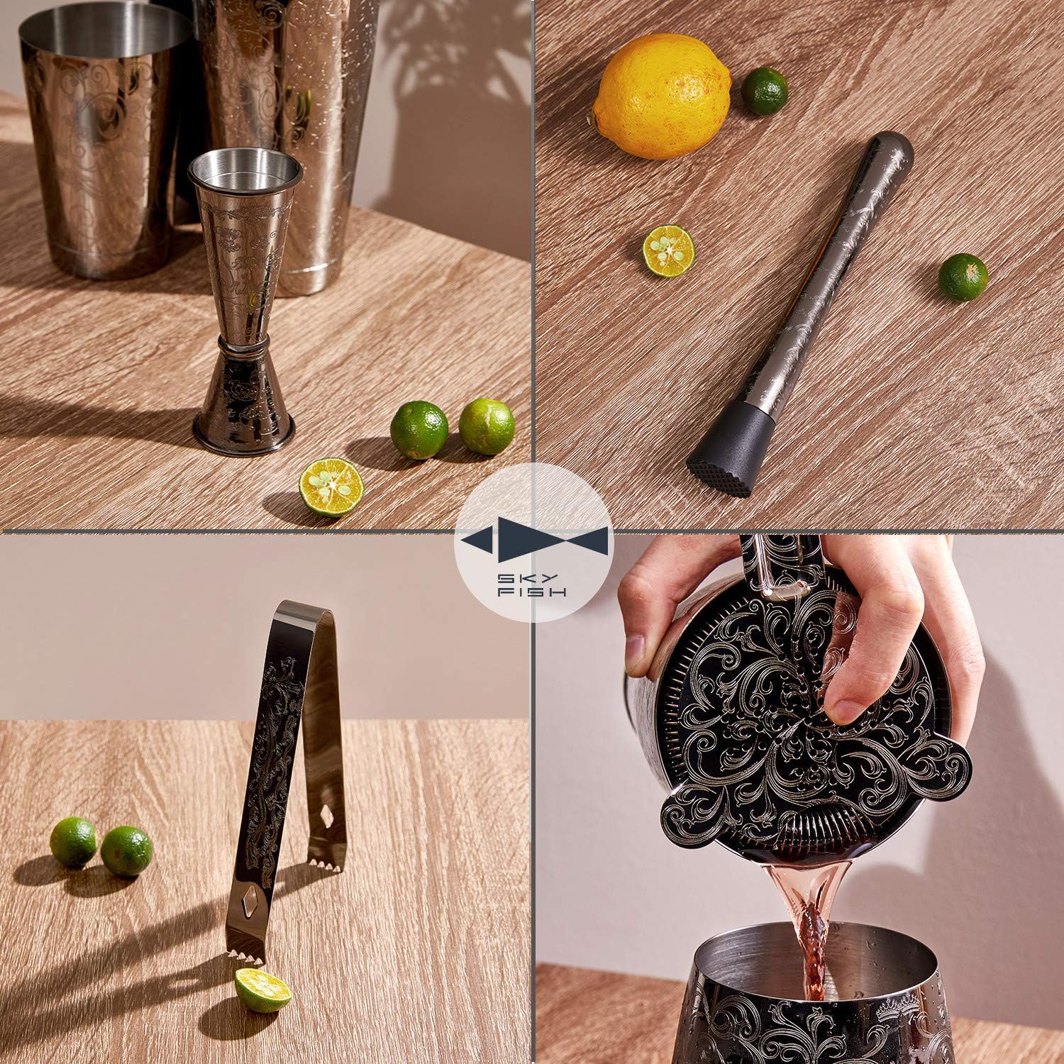 Bartender Kit Cocktail Shaker  - Boston Shaker Set reseña y precio
