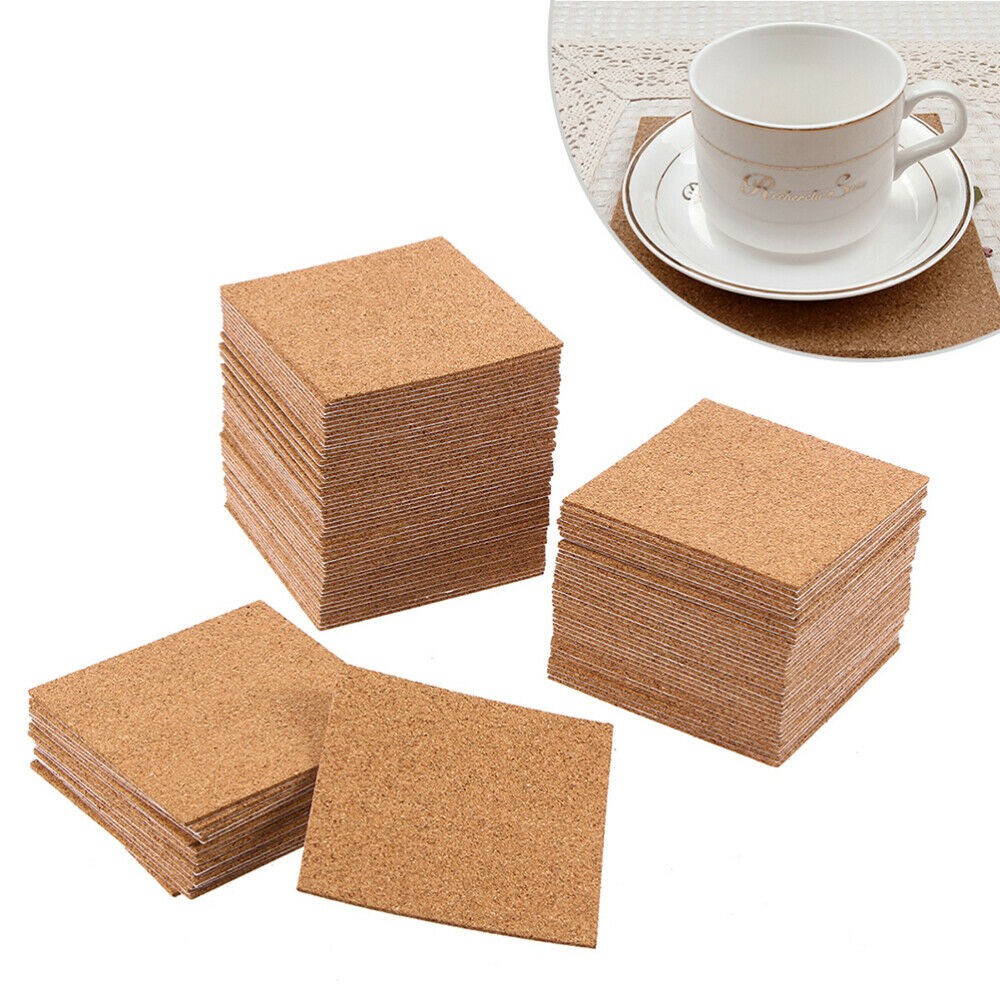 10Pcs Cork Coasters Square Cor - Home Bar Supplies reseña y precio
