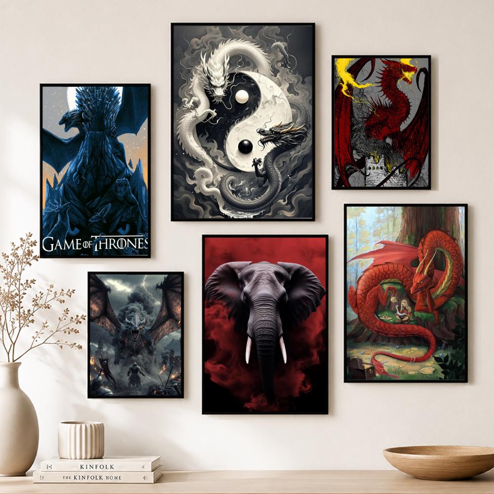Art R-Red Fox Dragon Elephant  - Home Bar And Theater reseña y precio