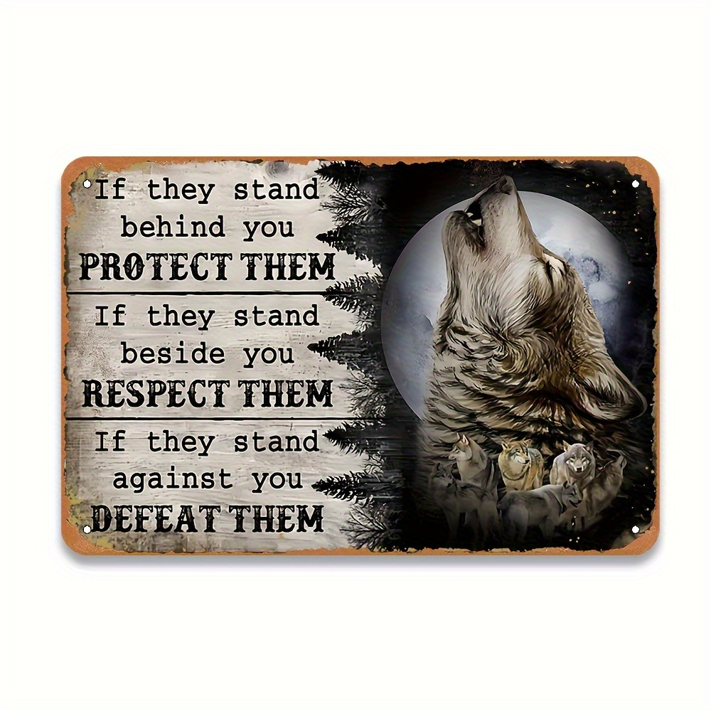 Wolf-Inspired Metal Tin Sign - - Home Bar Stand reseña y precio