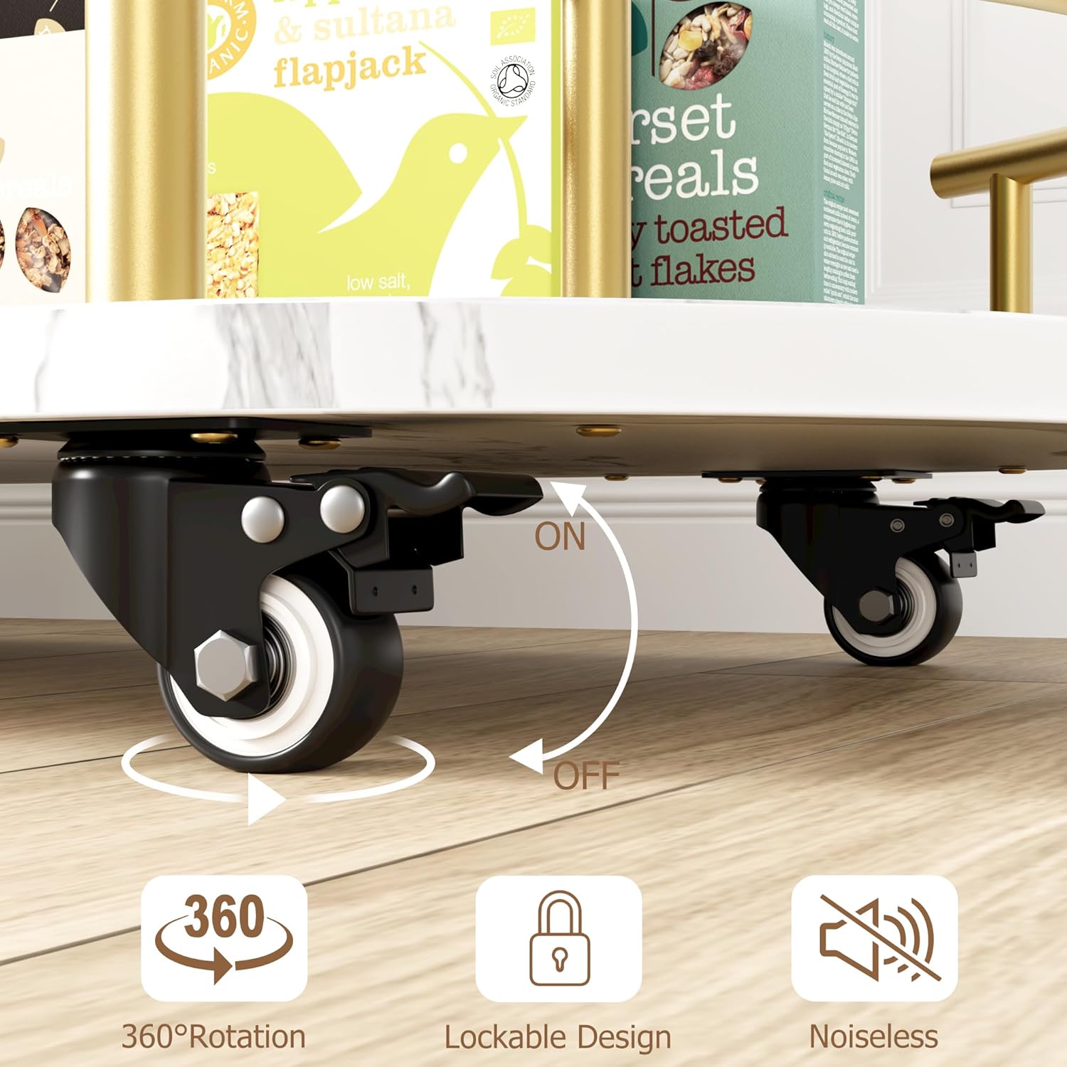 Gold Bar Carts with 4-Tiers St - Bar Cart Gold reseña y precio