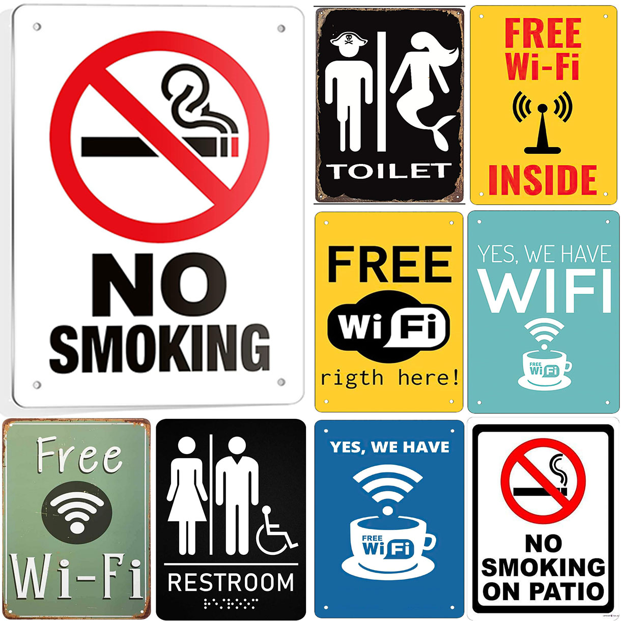 Metal Tin Signs Warning No Smo - Home Bar Cafe reseña y precio