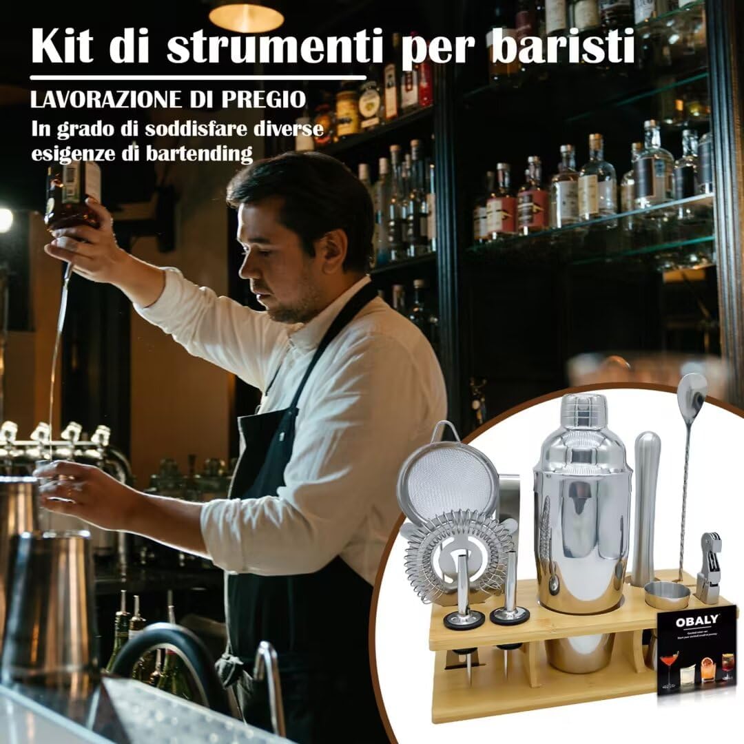 11-Piece Bartender Kit With Co - Boston Shaker Set reseña y precio
