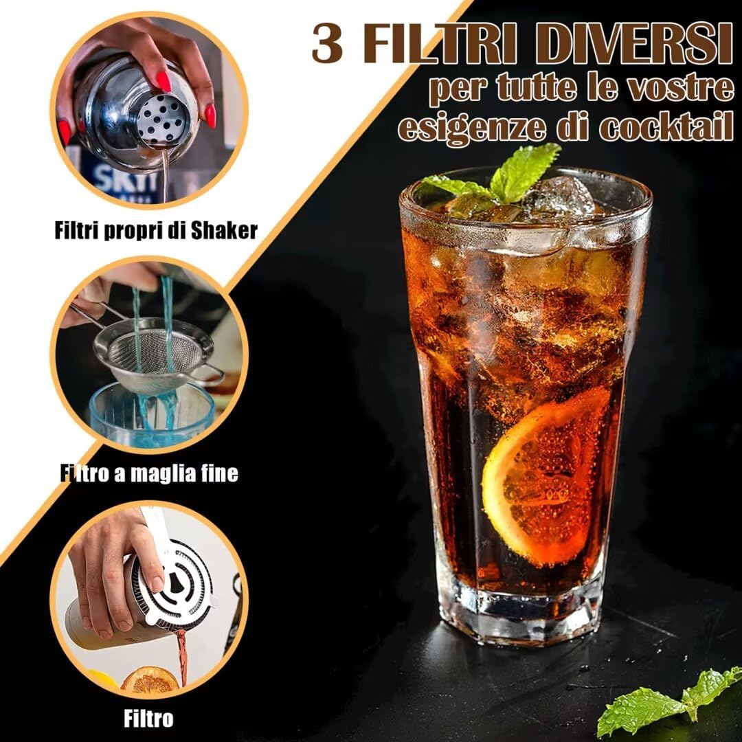 11-Piece Bartender Kit With Co - Boston Shaker Set reseña y precio