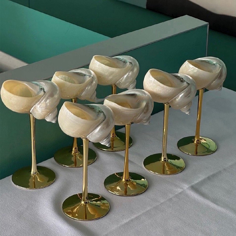 Natural Conch Wine Glass Bar a - Home Bar Setup reseña y precio