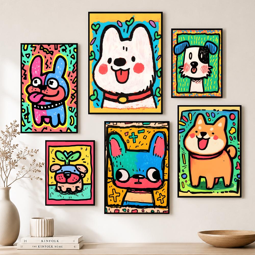 Lovely Colorful Dog Poster Pap - Home Bar And Theater reseña y precio