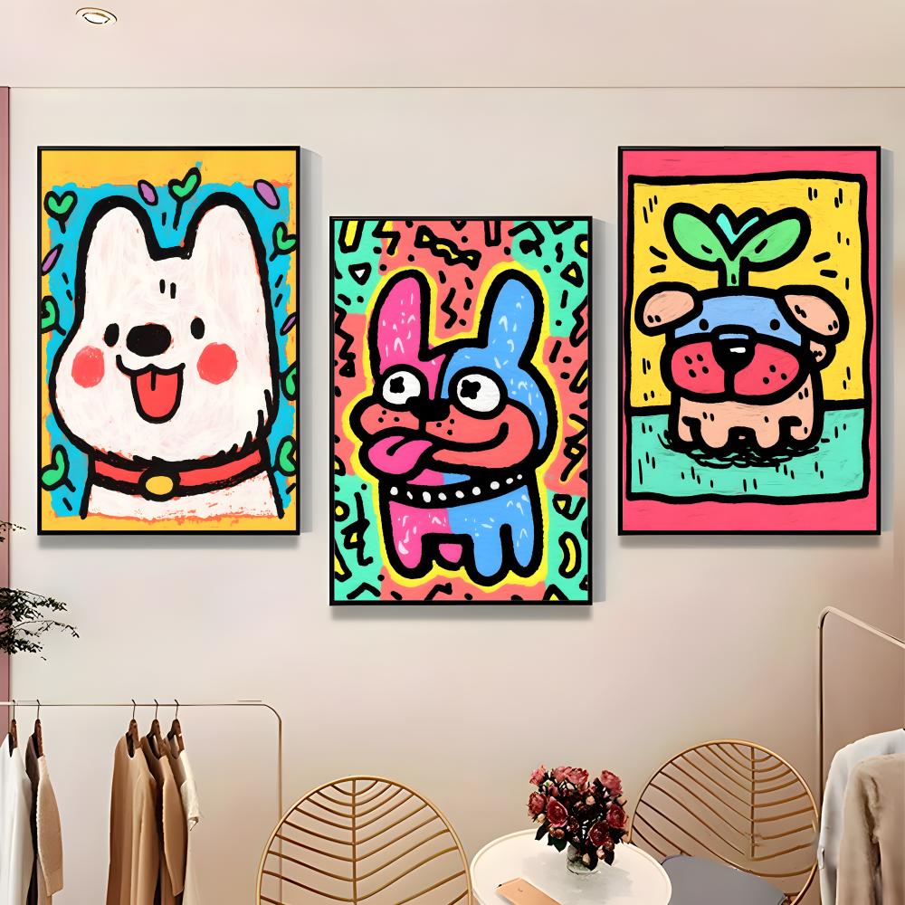 Lovely Colorful Dog Poster Pap - Home Bar And Theater reseña y precio