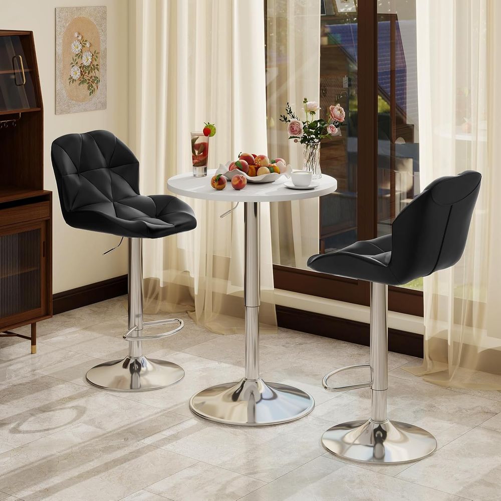 White Round Adjustable Height  - Home Bar Stools reseña y precio
