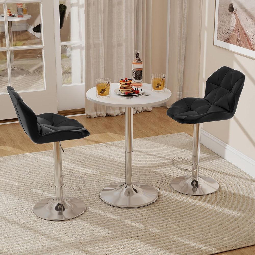 White Round Adjustable Height  - Home Bar Stools reseña y precio