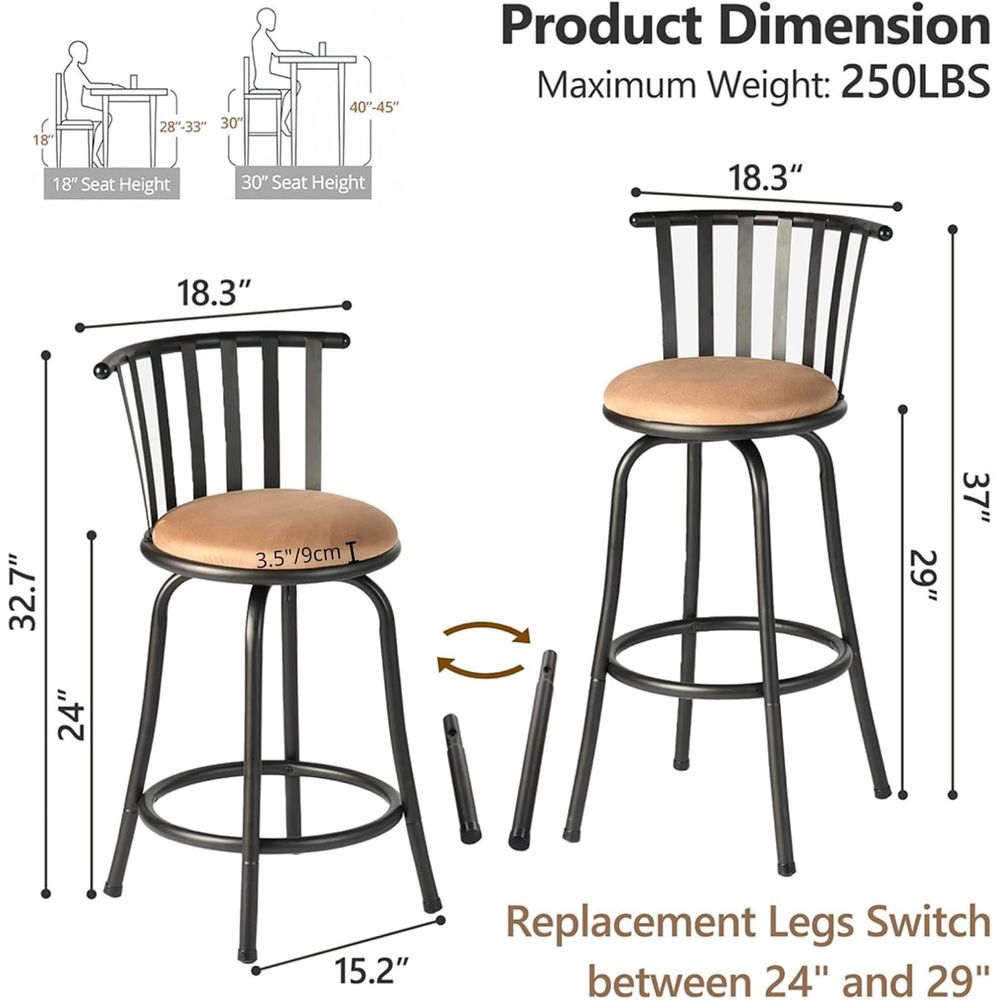 Dining Barstool with 360-Degre - Home Bar Stools reseña y precio