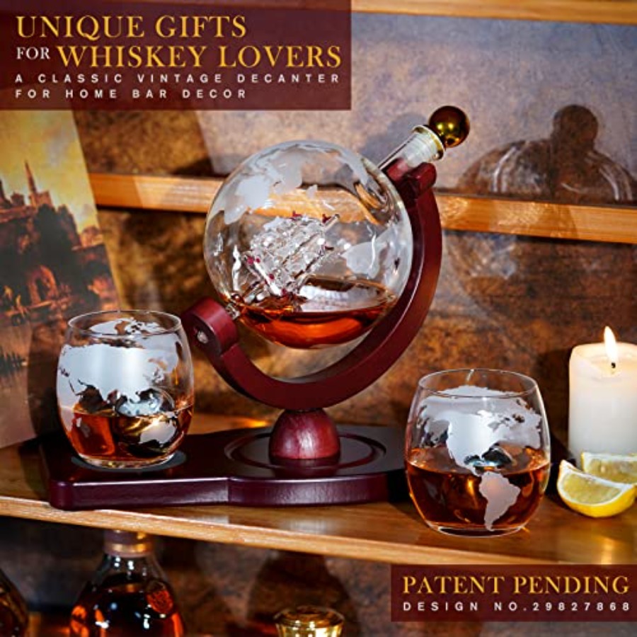 Gifts for Men Dad Fathers Day, - Decanter Globe Set reseña y precio