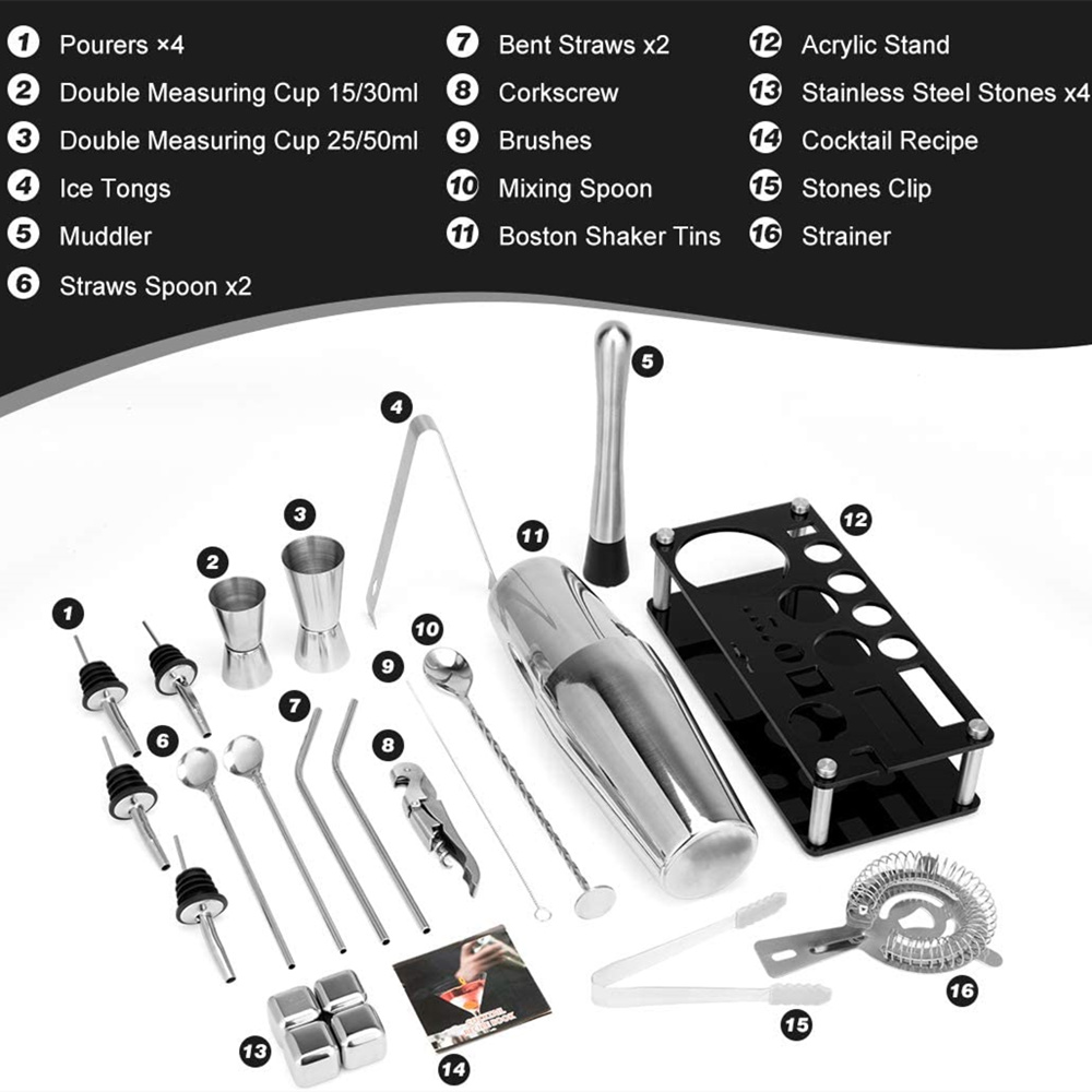 Boston Cocktail Shaker Set 23- - Boston Shaker Set reseña y precio