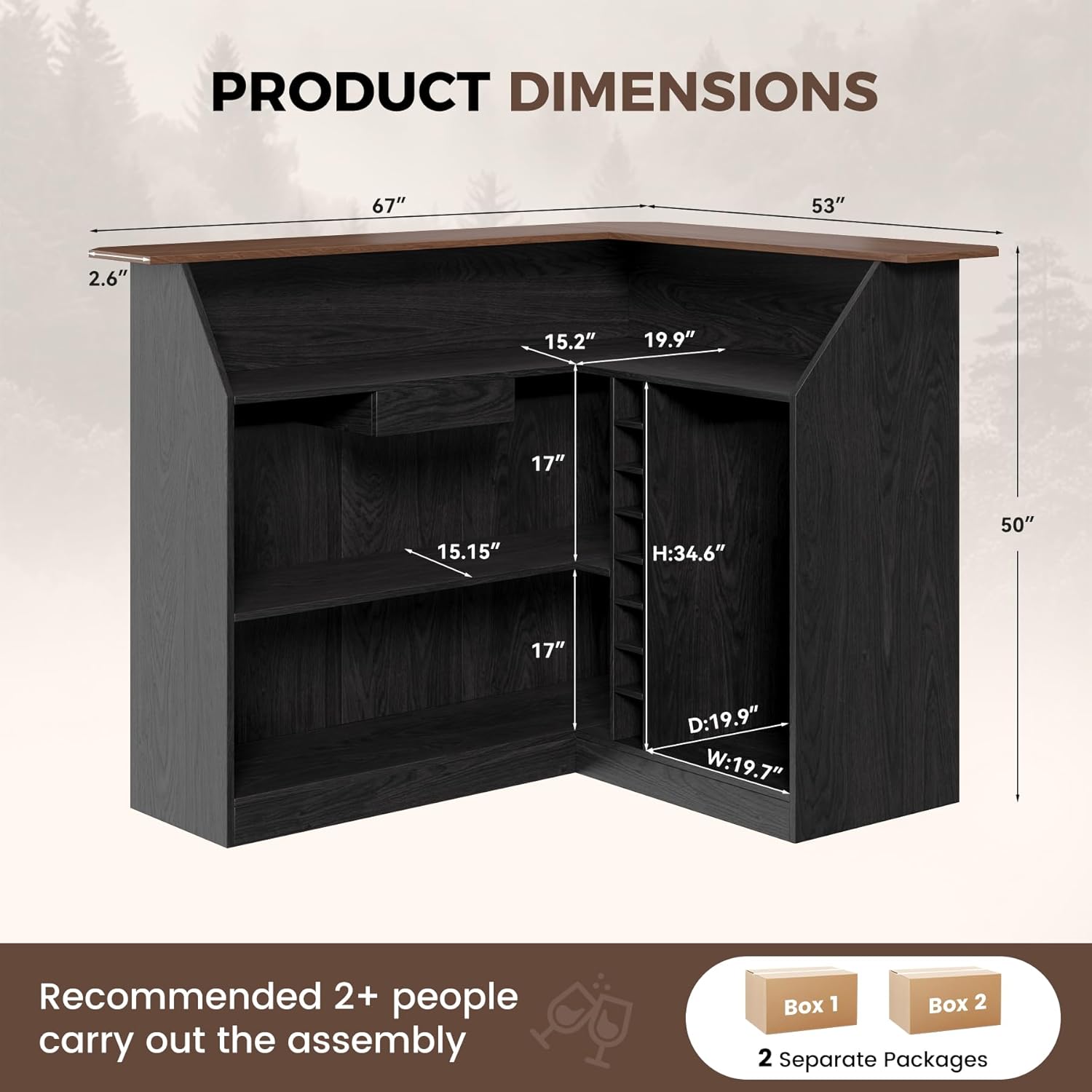 L Shaped Home Bar Unit With Fr - Home Bar And Fridge reseña y precio
