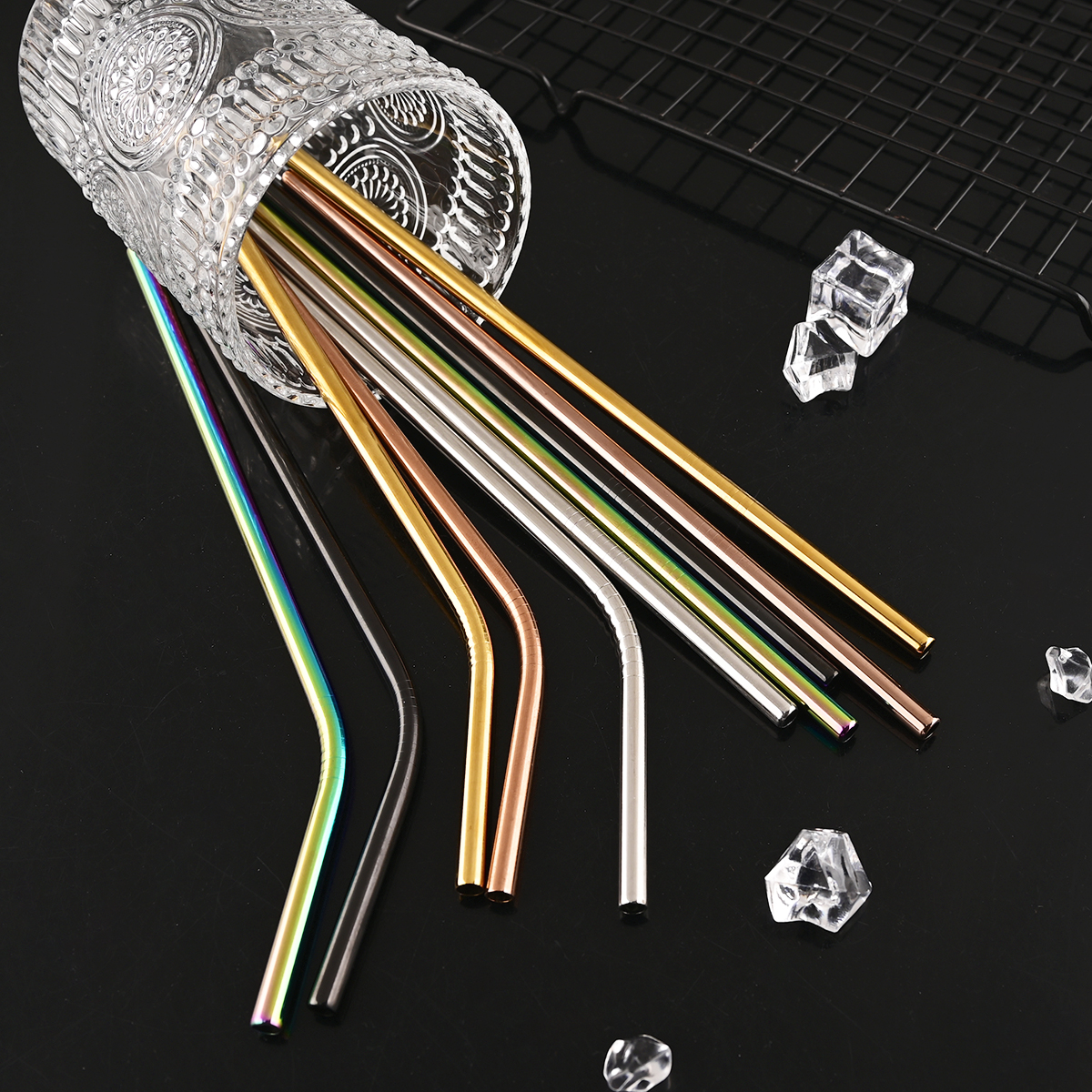 14Pcs Reusable Rose Gold Straw - Home Bar Setup reseña y precio