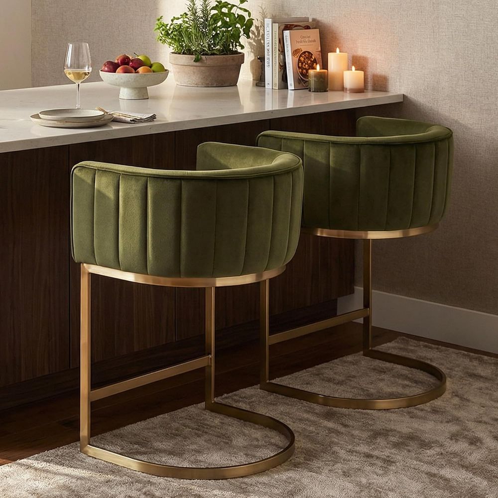 24 Velvet Upholstered Counter  - Home Bar Stools reseña y precio