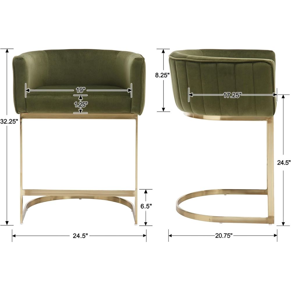 24 Velvet Upholstered Counter  - Home Bar Stools reseña y precio