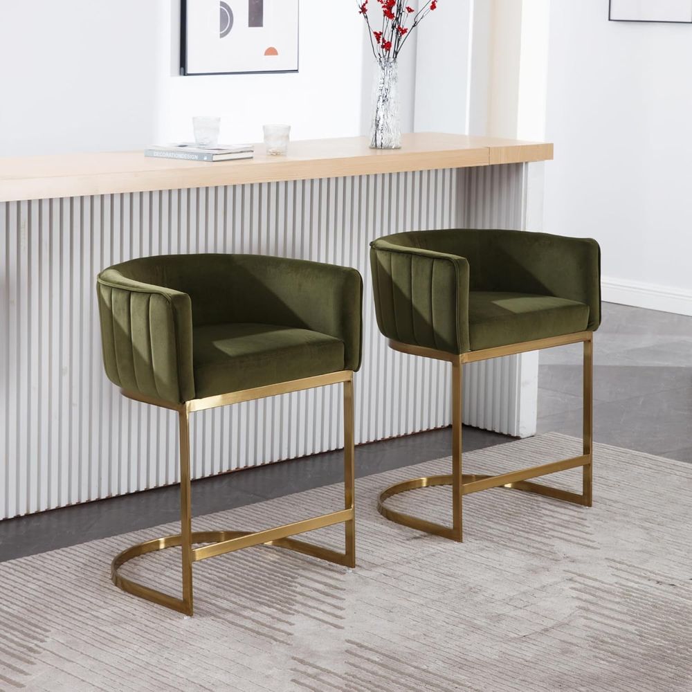 24 Velvet Upholstered Counter  - Home Bar Stools reseña y precio