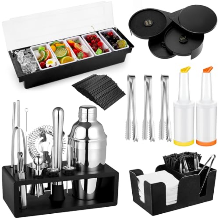 23 Pcs Bartender Supplies Kit  - Garnish Tray Set reseña y precio