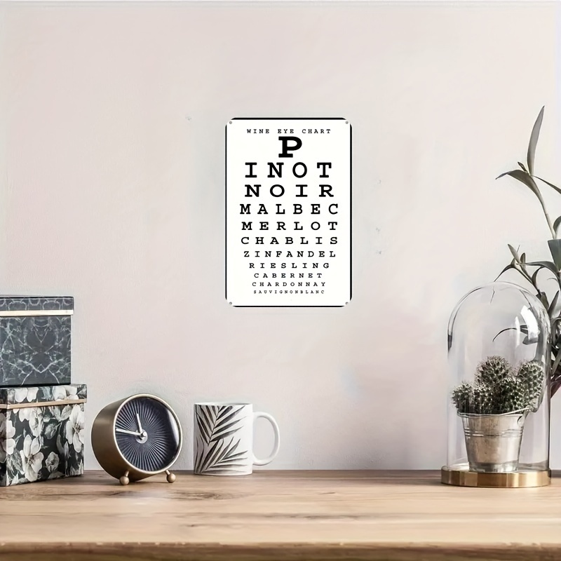 Vintage Wine Eye Chart Metal S - Home Bar Cafe reseña y precio