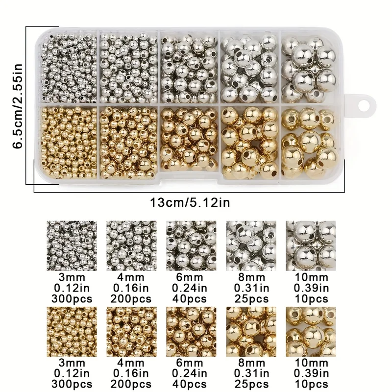 950PCS CCB 3/4/6/8/10MM Gold S - Bar Cart Gold reseña y precio