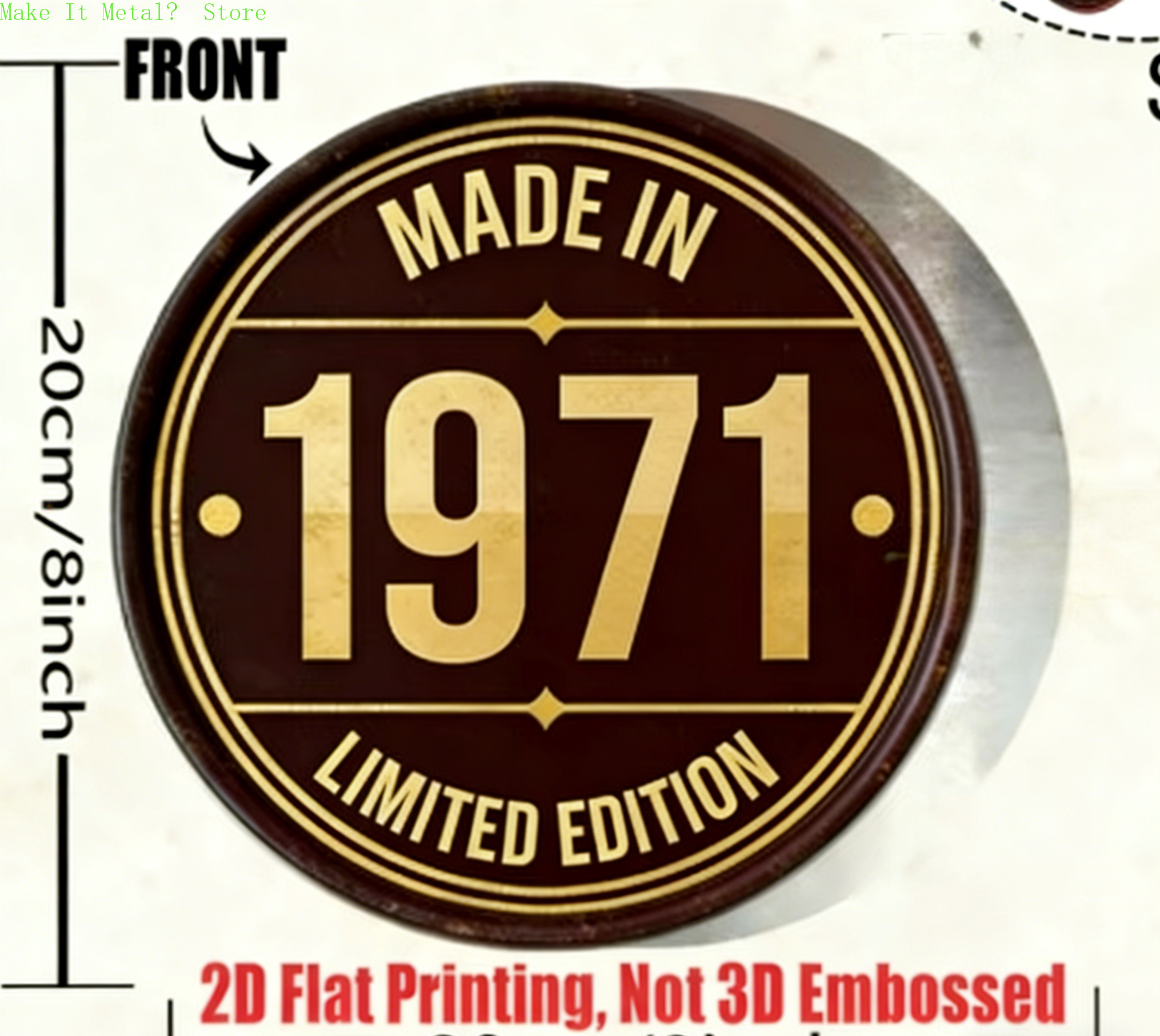 Made in 1971 20cm/8inch 2D Fla - Home Bar Cafe reseña y precio