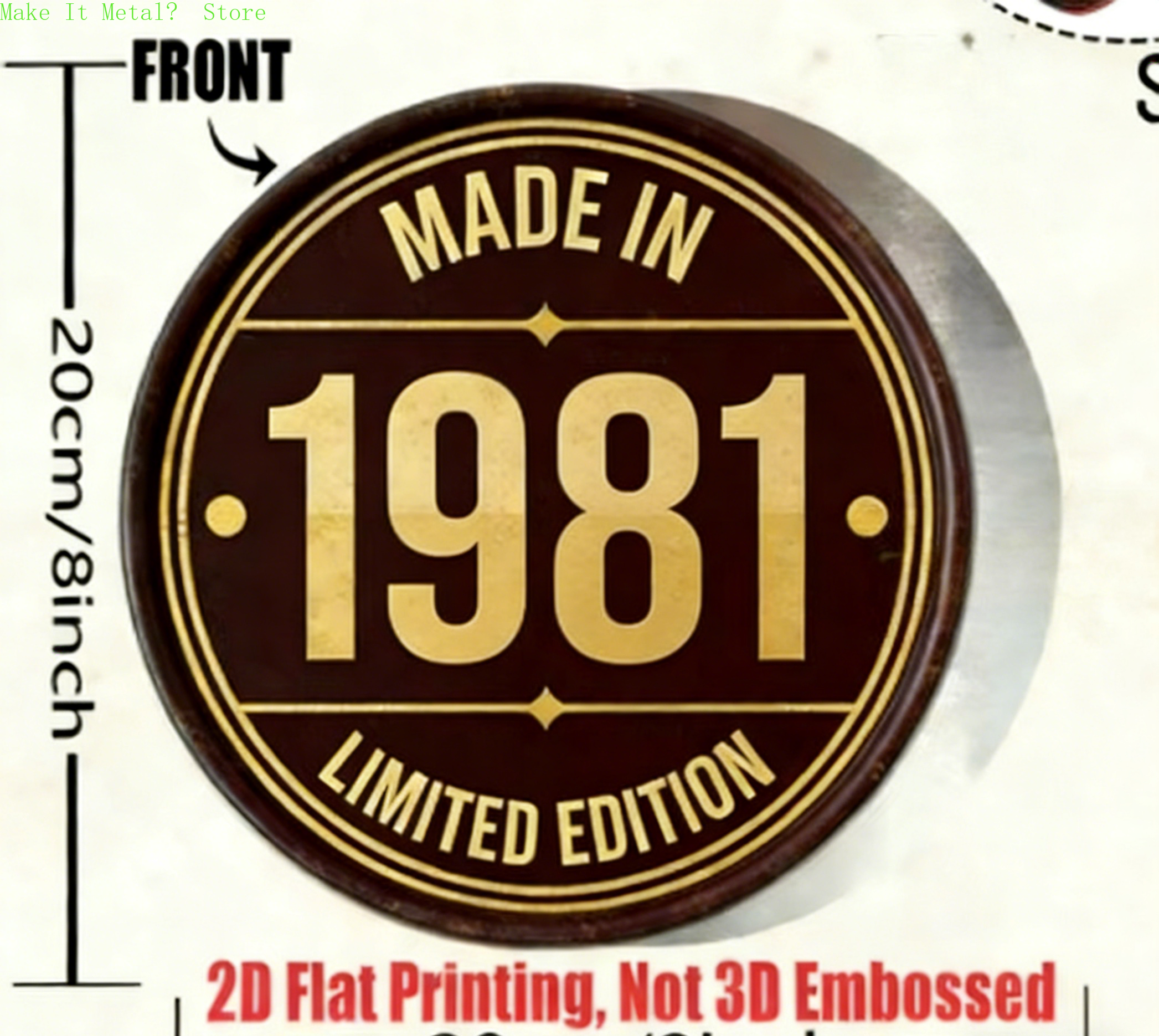 Made in 1971 20cm/8inch 2D Fla - Home Bar Cafe reseña y precio