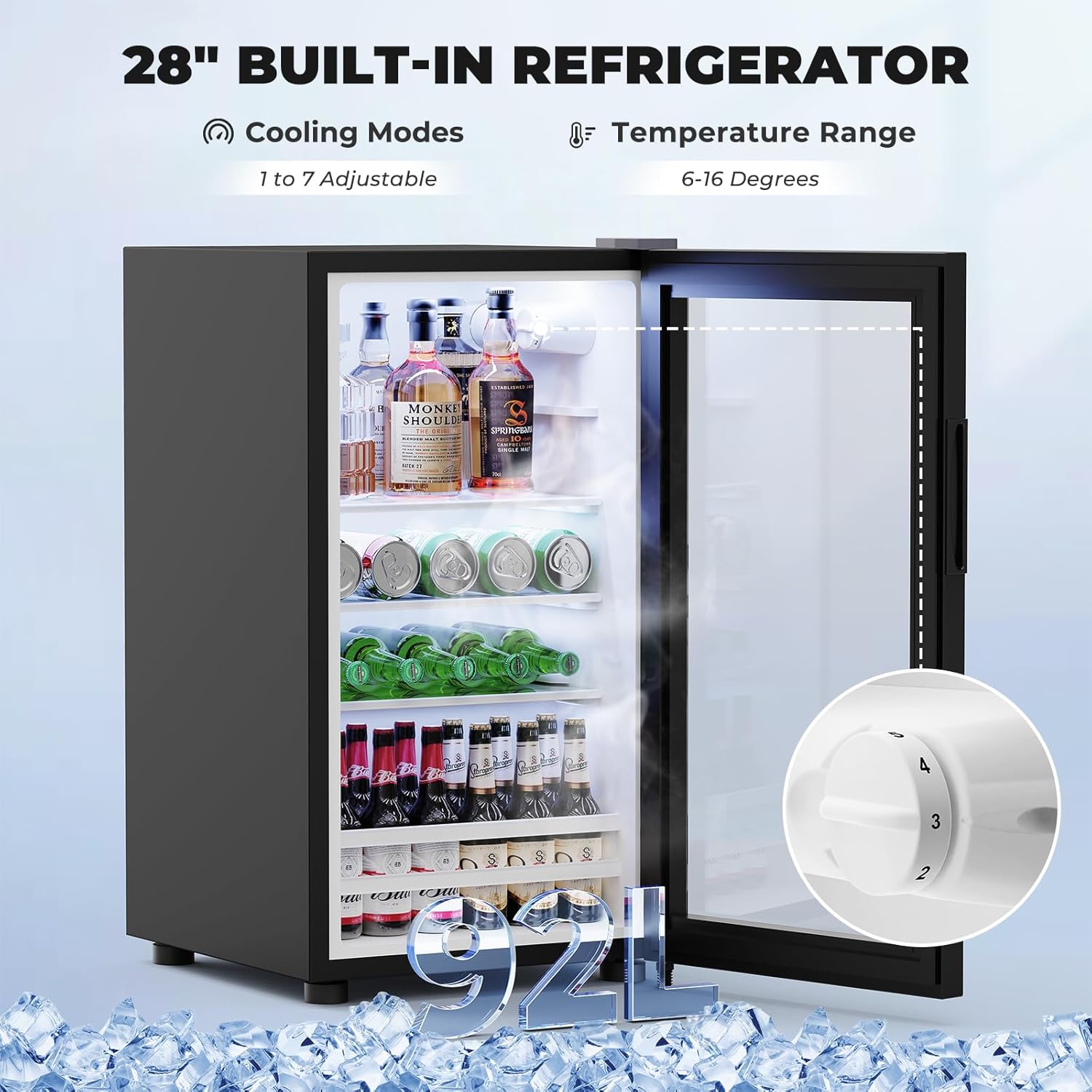 Fluted Coffee Bar Cabinet with - Home Bar And Fridge reseña y precio