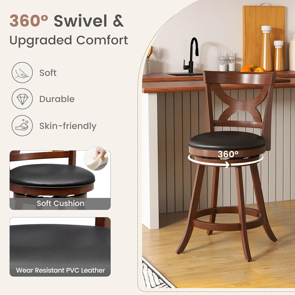 Bar Stools Set o 2, 24'' 360-D - Home Bar Stools reseña y precio