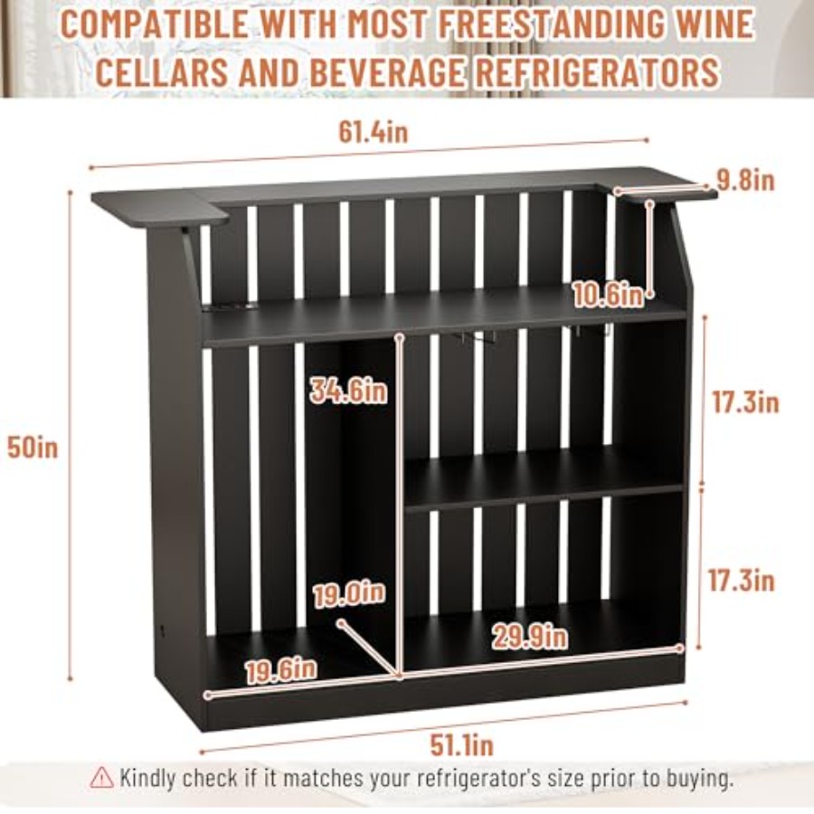 U-Shape Bar Table for home bar - Home Bar And Fridge reseña y precio