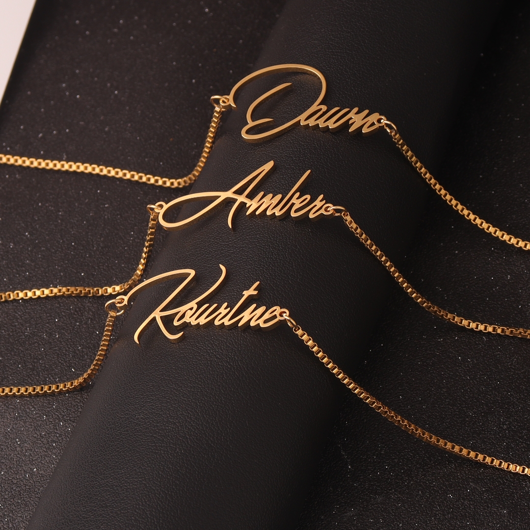 Personalised Gold Name Necklac - Bar Cart Gold reseña y precio